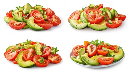 Fresh Tomato and Avocado Salad Collage