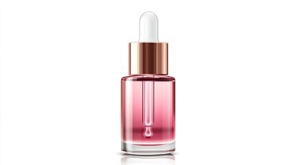 Pink dropper bottle,  cosmetic product