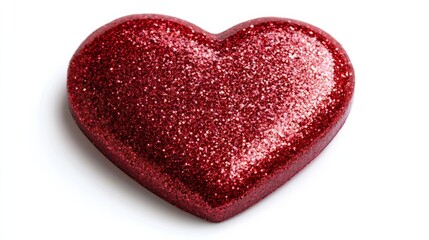 Obraz premium Metallic red nail polish with heart texture on a white background generative ai