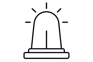 Fototapeta premium Emergency Siren Icon: A simple, stylized depiction of a flashing siren, evoking a sense of urgency and alarm, ideal for use in safety-related contexts.