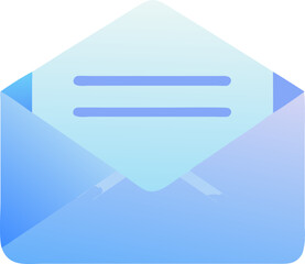 Open Mail Concept: Illustrative depiction of an open envelope, showcasing a document within, emphasizing digital communication, and evoking the modern world of messaging and updates.