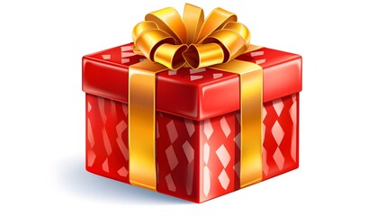 Obraz premium Professional Black Friday 3D Gift Box with Red Ribbon, Free Prize Concept