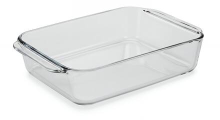 Clear rectangular glass baking dish