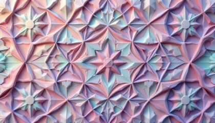 Ornate Pastel Geometric Relief Pattern