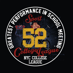Typography vector illustration with the words NYC College League  