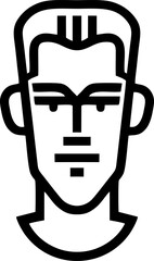 Stylized Line Drawing of a Human Head