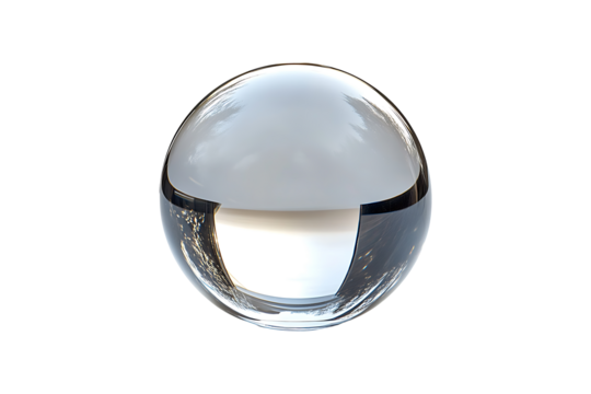 Glowing crystal ball isolated on transparent background
