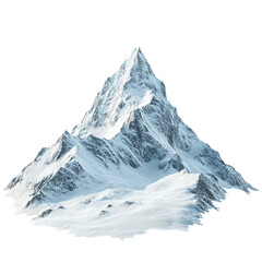 Obraz premium A Majestic Glacial Peak Soaring Against a Pristine White Sky on a White or Clear Surface [Transparent Background PNG]. 
