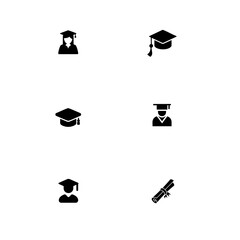 Graduation icon logo flat vector design