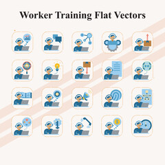 Worker Training and Employee Education Flat Vectors