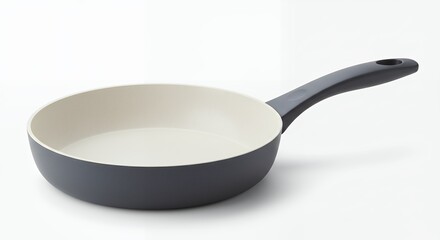 Empty gray ceramic frying pan