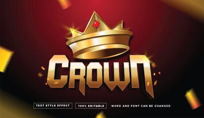 Text effect editable vector graphic of the gold crown of majesty , perfect for movie title, poster title, banner title, etc.