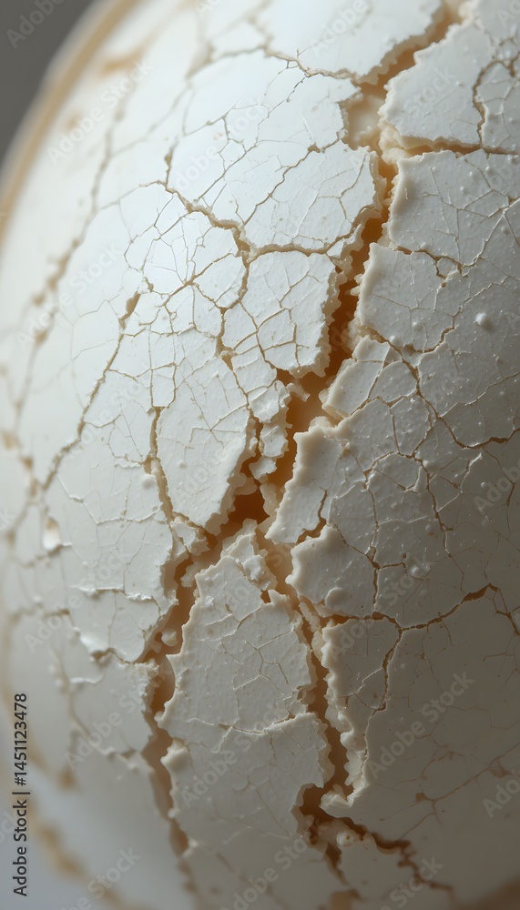 Poster cracked eggshell detail shows fragility. a macro image highlights the rough texture. the broken shel
