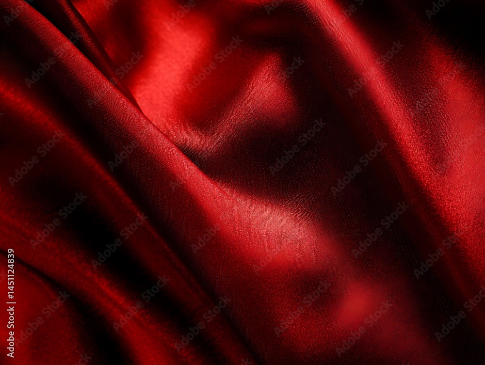 Aufkleber luxurious folds of deep red satin fabric creating a captivating texture