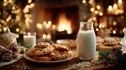 Warm cookies and milk invite Christmas cheer
