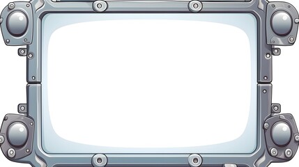 Professional Illustration of Metal Frame with Robot for Tech Applications