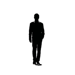 Obraz premium Solid black silhouette of a man standing, vector EPS