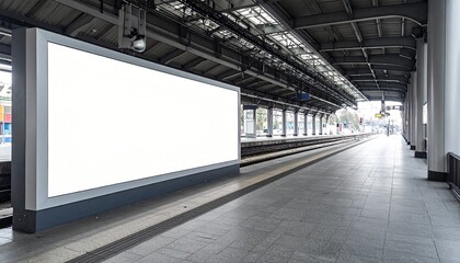駅ホームの大型広告パネル
