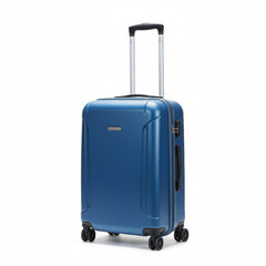 Hardshell rolling suitcase isolated on white