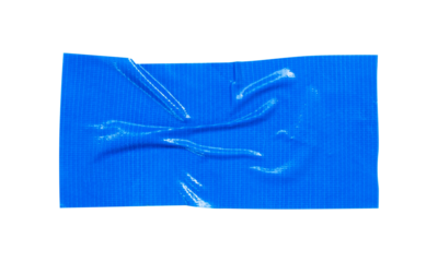 crumped duct tape texture isolated on white