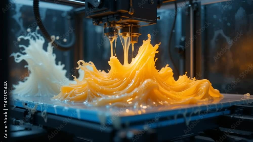 Wall mural Innovative 3D Printing: Creating Complex Liquid Structures with Advanced Technology