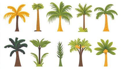 Naklejka premium Tropical Palm Trees Illustrations