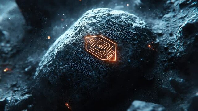 Cosmic Stone with Ancient Symbol