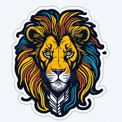 Detective Lion Sticker. Generative AI