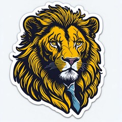 Detective Lion Sticker. Generative AI