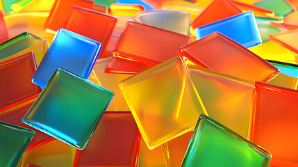 Vibrant Glass Squares Abstract Design