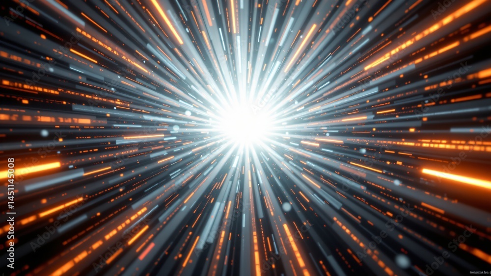 Aufkleber explosive light burst phenomenon digital universe abstract art high-contrast environment dynamic per