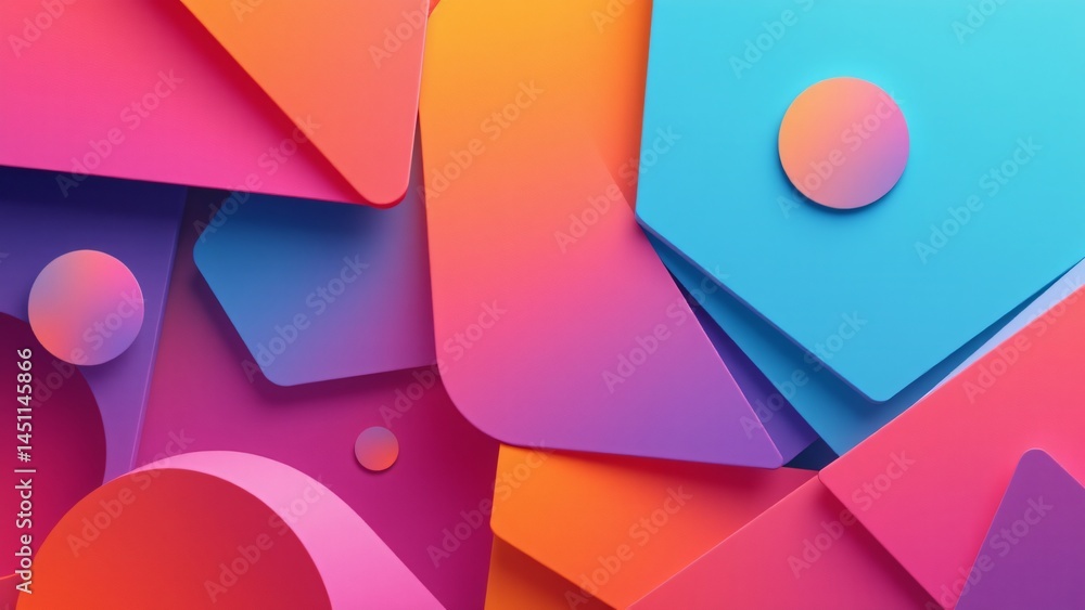 Poster dynamic colorful abstract shapes digital art graphic design vibrant environment close-up view creati