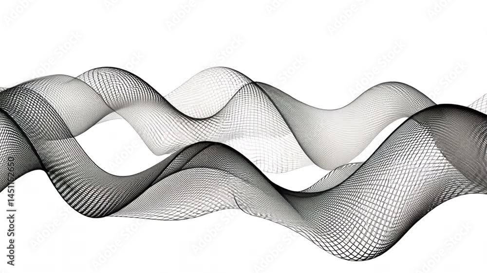 Poster dynamic abstract waves monochrome mesh pattern design showcasing elegance, fluidity, and modern move