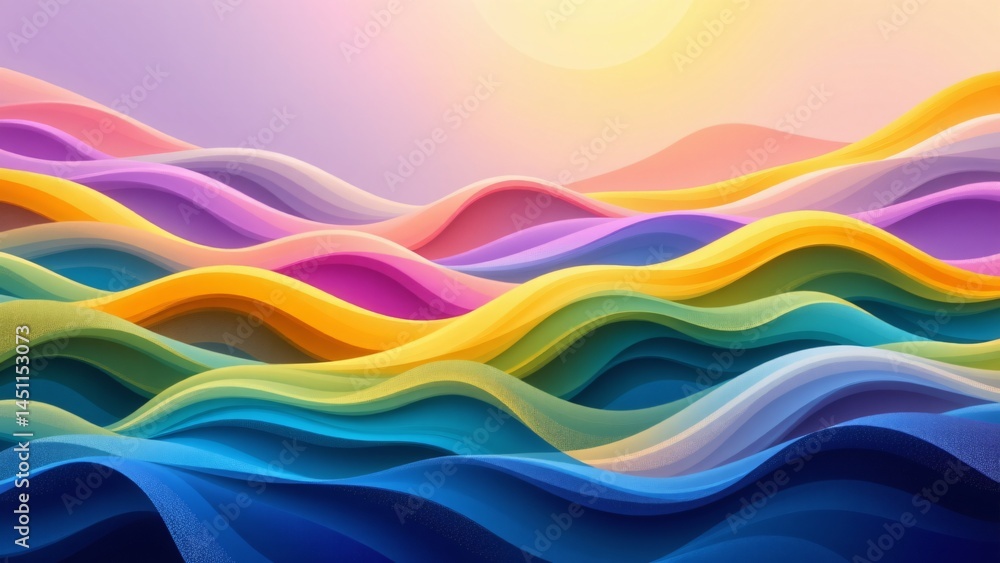 Poster colorful wave patterns digital artwork creative expression abstract environment vibrant viewpoint en