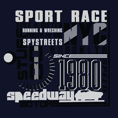 Typography vector illustration with the words Sport Rice  