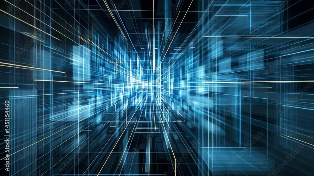 Poster dynamic abstract background futuristic digital landscape with blue lines and technology innovation, 
