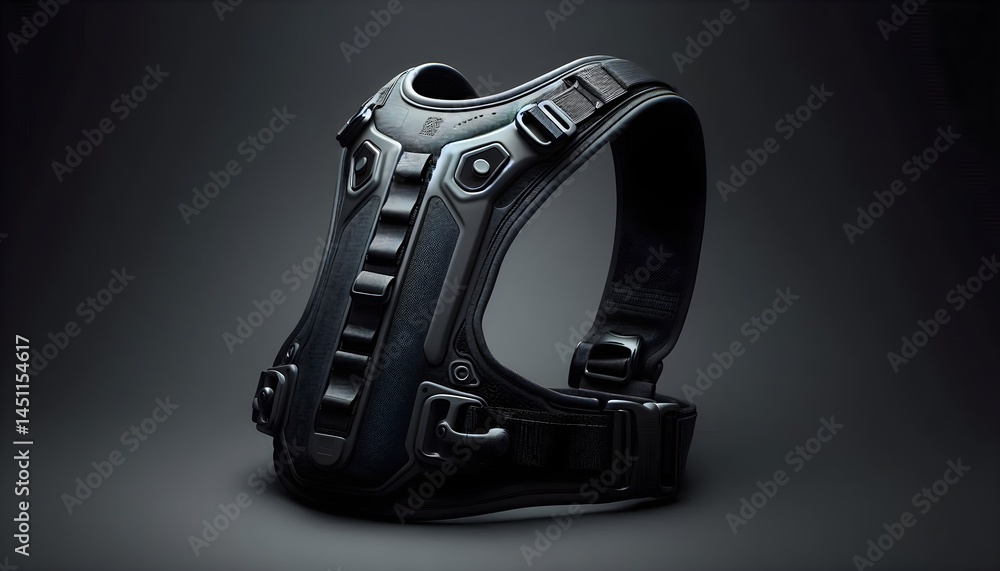 Poster sleek hydration belt for runners photographed on dark matte surface with studio lights and minimal c