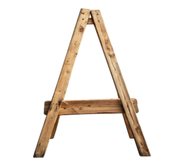 A wooden structure with two slats that form the letter A