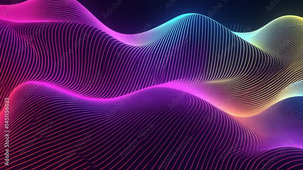 Poster vibrant abstract design colorful wavy lines and patterns create mesmerizing background with dynamic 