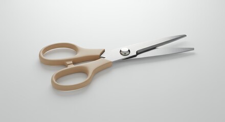 Beige handled scissors