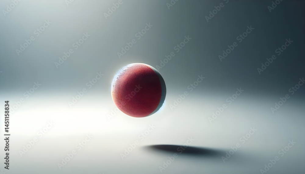 Poster floating table tennis ball on neutral gray background with soft light and minimalistic composition f