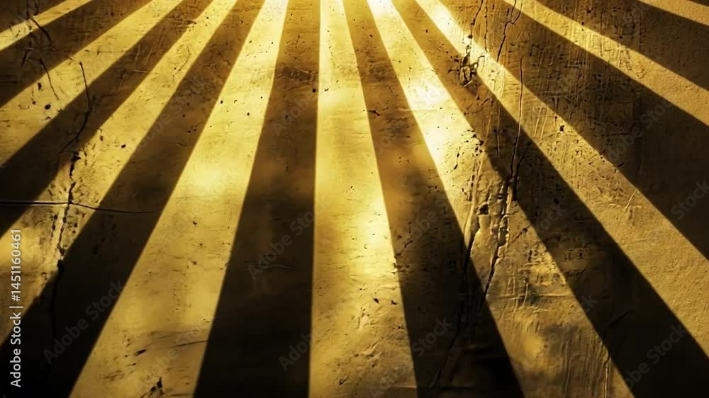 Poster golden rays of light cast tranquil shadows on textured wall, enhancing warmth and depth, while inter