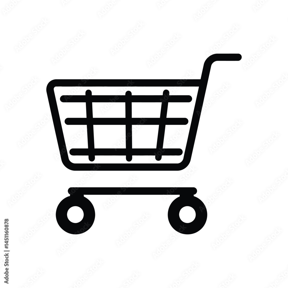 Poster simple black shopping cart icon with transparent background for design use