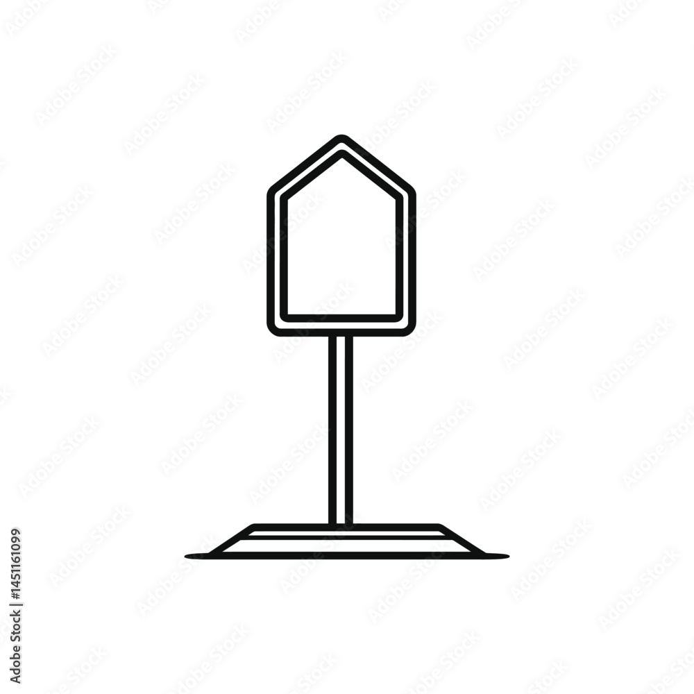 Poster simple blank signboard on transparent background outline isolated