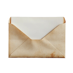 An open vintage envelope with a blank letter inside, perfect for conveying a message