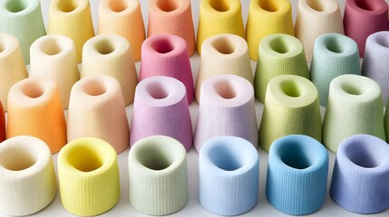 Pastel Colored Fabric Cone Textile Pattern Background