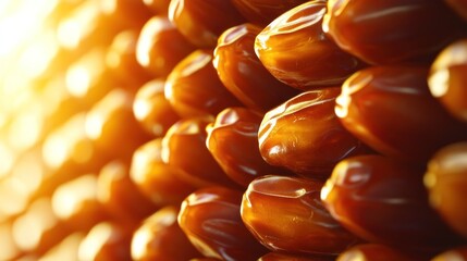 Sunlit Dried Dates Close-up