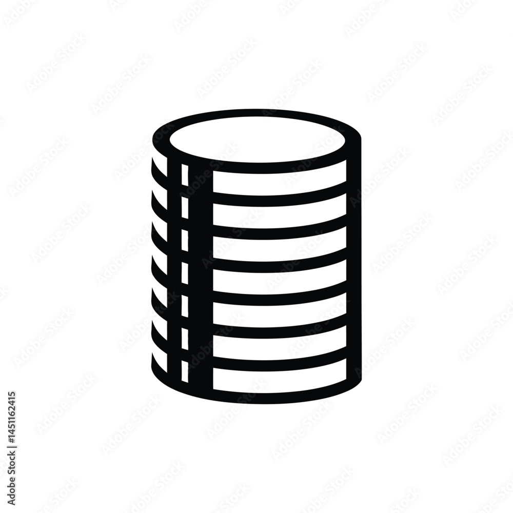 Poster simple coin stack icon with transparent background design