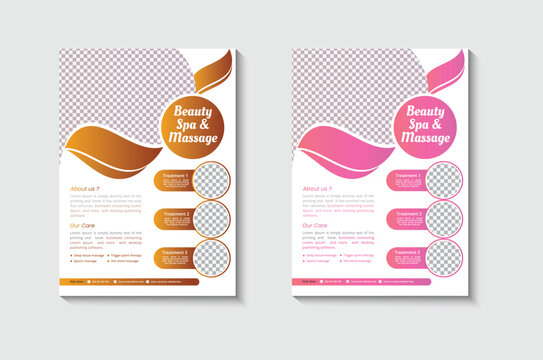 Beauty spa treatment center flyer template design
