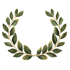 A vibrant green wreath gracefully displayed, symbolizing peace and victory